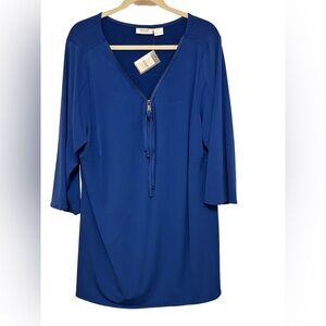 Avenue Blue Tunic Top, NWT